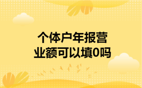  个体户年报营业额可以填0吗
