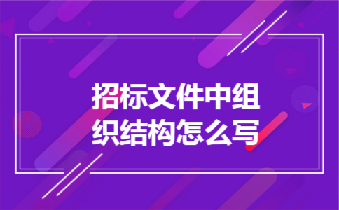 招标文件中组织结构怎么写 招标文件中组织结构怎么写