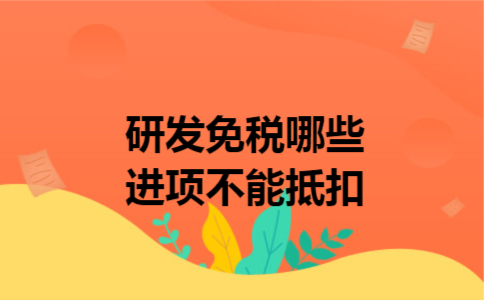 研发免税哪些进项不能抵扣