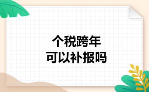 个税跨年可以补报吗
