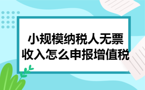  小规模纳税人无票收入怎么申报增值税