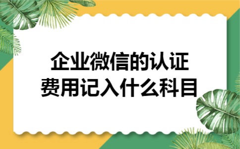 企业微信的认证费用记入什么科目