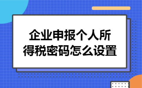 企业申报个人所得税密码怎么设置