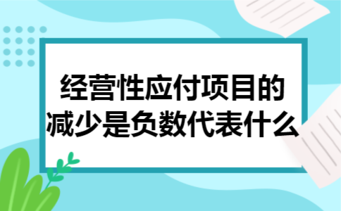  经营性应付项目的减少是负数代表什么