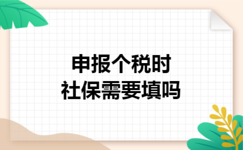 申报个税时社保需要填吗