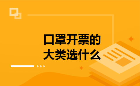 口罩开票的大类选什么 口罩开票的大类选什么