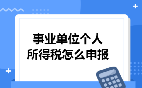事业单位个人所得税怎么申报