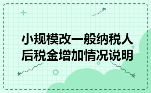 小规模改一般纳税人后税金增加情况说明 小规模改一般纳税人后税金增加情况说明
