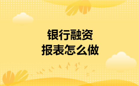 银行融资报表怎么做