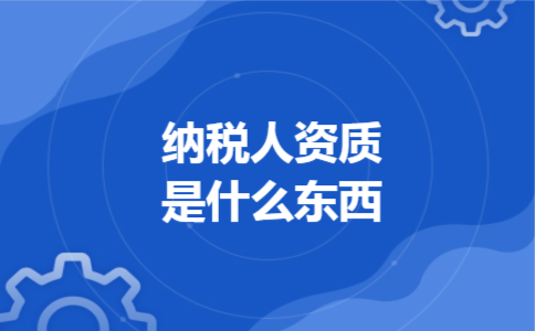 纳税人资质是什么东西 纳税人资质是什么东西