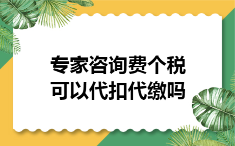 专家咨询费个税可以代扣代缴吗 专家咨询费个税可以代扣代缴吗