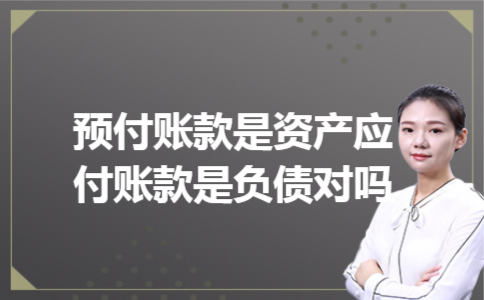 预付账款是资产应付账款是负债对吗 预付账款是资产应付账款是负债对吗