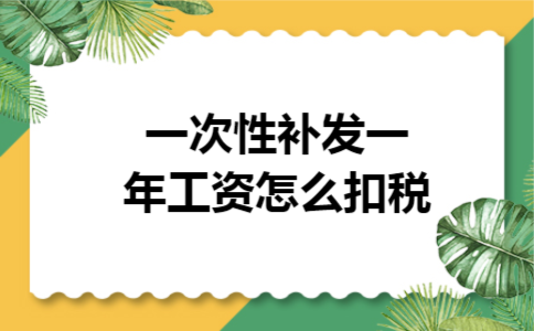 一次性补发一年工资怎么扣税