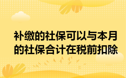 补缴的社保可以与本月的社保合计在税前扣除