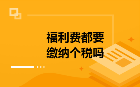 福利费都要缴纳个税吗