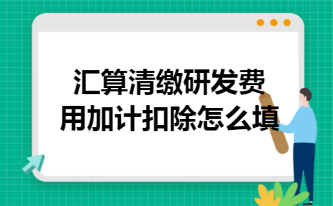 汇算清缴研发费用加计扣除怎么填