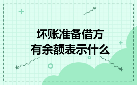 坏账准备借方有余额表示什么