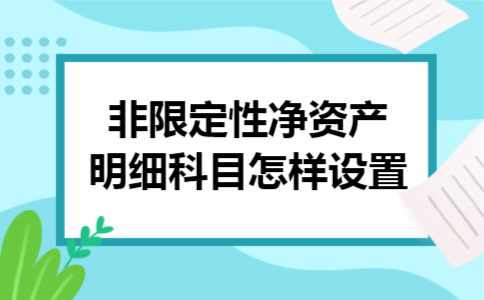  非限定性净资产明细科目怎样设置