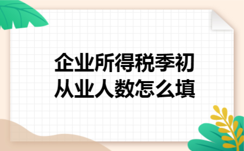  企业所得税季初从业人数怎么填