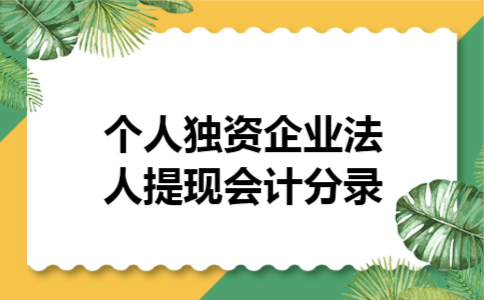 个人独资企业法人提现会计分录 个人独资企业法人提现会计分录