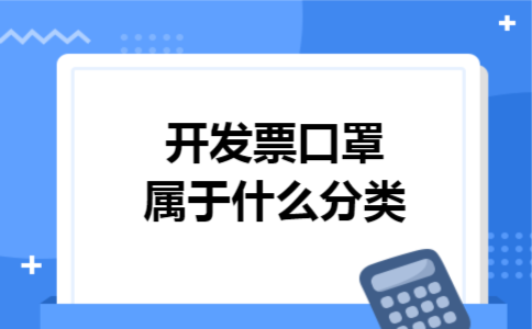 开发票口罩属于什么分类