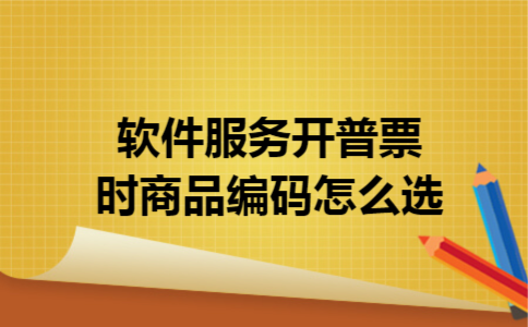 软件服务开普票时商品编码怎么选