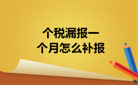 个税漏报一个月怎么补报 个税漏报一个月怎么补报