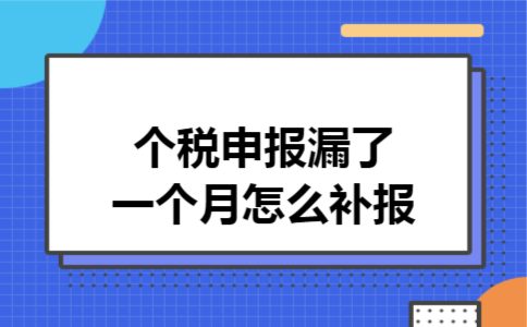  个税申报漏了一个月怎么补报