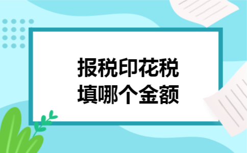 报税印花税填哪个金额 报税印花税填哪个金额