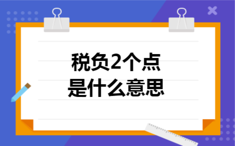 税负2个点是什么意思