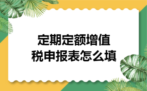 定期定额增值税申报表怎么填