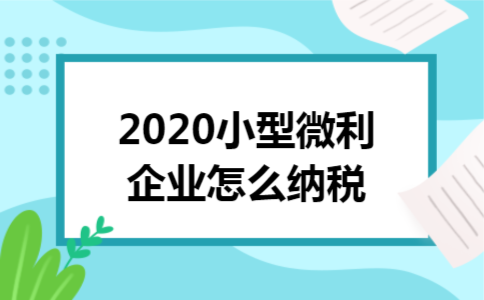 2020小型微利企业怎么纳税