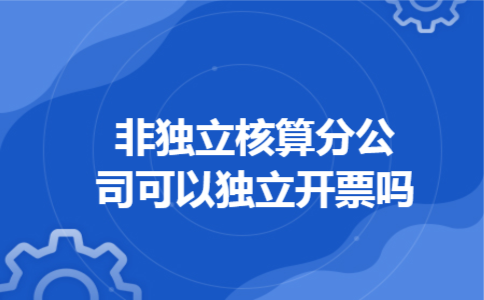 非独立核算分公司可以独立开票吗 非独立核算分公司可以独立开票吗
