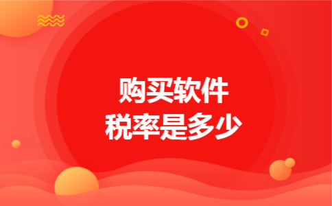 购买软件税率是多少