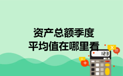 资产总额季度平均值在哪里看