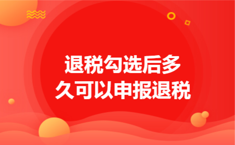 退税勾选后多久可以申报退税