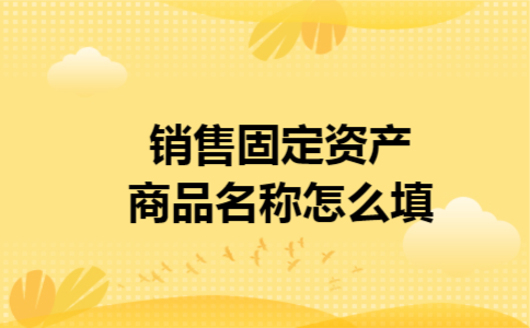 销售固定资产商品名称怎么填 销售固定资产商品名称怎么填
