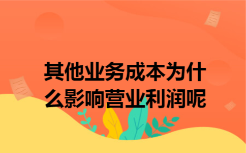 其他业务成本为什么影响营业利润呢