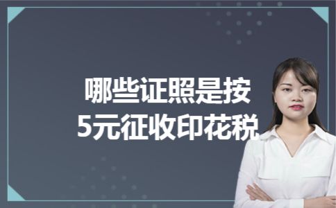 哪些证照是按5元征收印花税