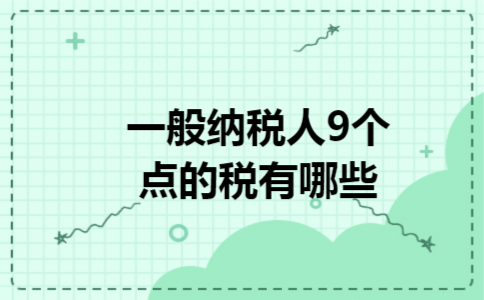 一般纳税人9个点的税有哪些