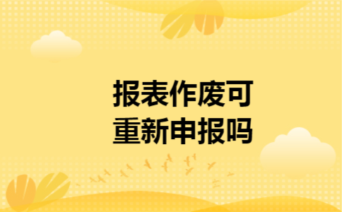 报表作废可重新申报吗