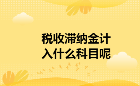 税收滞纳金计入什么科目呢