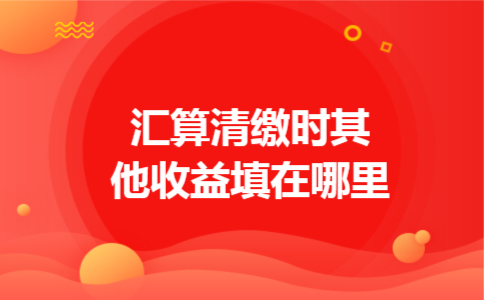 汇算清缴时其他收益填在哪里