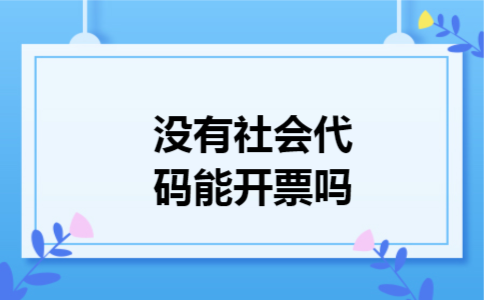 没有社会代码能开票吗