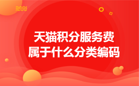 天猫积分服务费属于什么分类编码