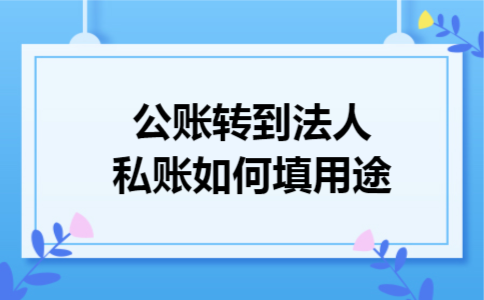 公账转到法人私账如何填用途