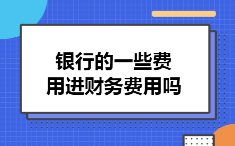  银行的一些费用进财务费用吗