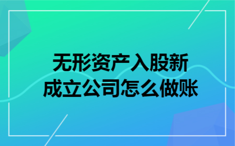 无形资产入股新成立公司怎么做账