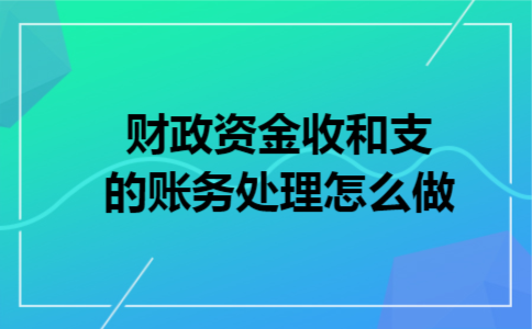 财政资金收和支的账务处理怎么做