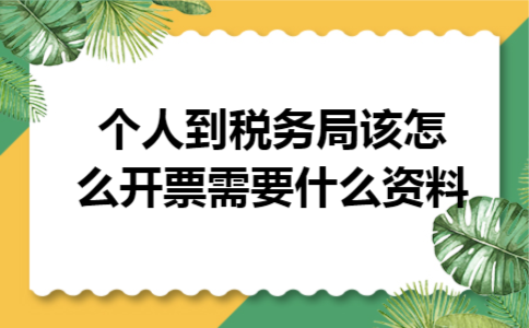个人到税务局该怎么开票需要什么资料